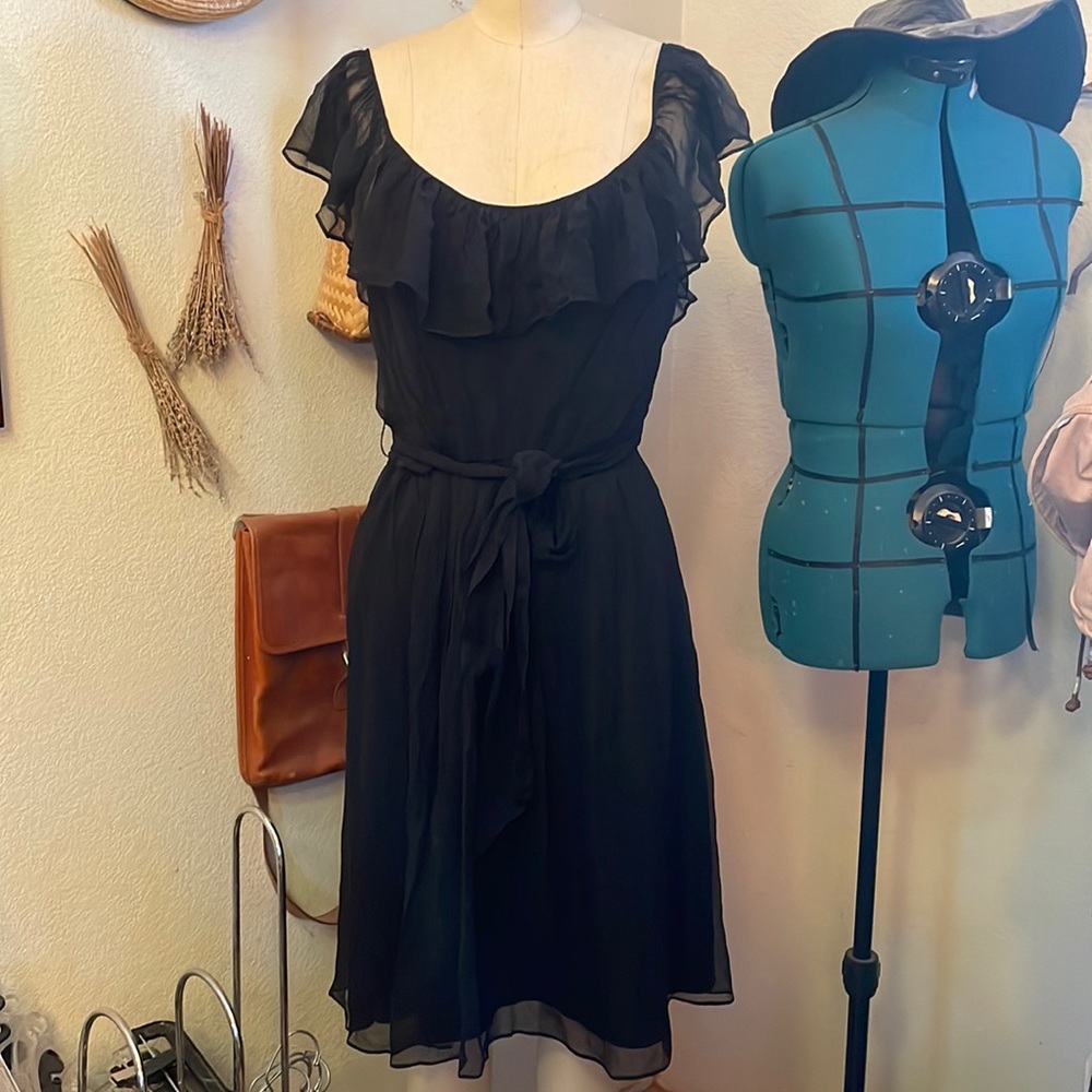 Little black silk chiffon dress